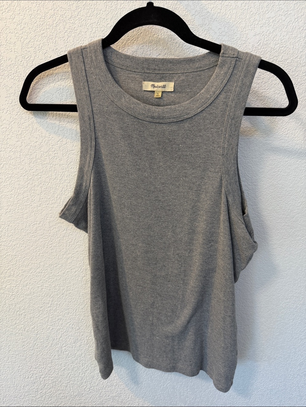 Madewell Heather Gray Ribbed Crewneck Tank